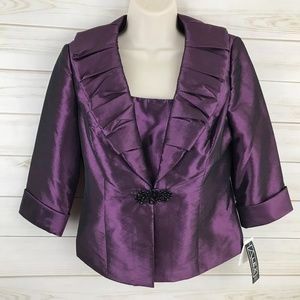 Alex Evenings 2 pc Set Jacket Cami Tank Purple SP